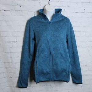 Women's Mock Turtleneck Zip Up Sweater Medium